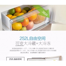 【新品】美的(Midea)冰箱三门 小型家用 无霜变频冰箱 三门冰箱 BCD-252WTPM(E)