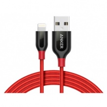 Anker安克 MFi认证 7/6/5s苹果数据线 0.9米红 拉车手机充电器线电源线 支持iphone5/6s/7P/SE/ipad air mini