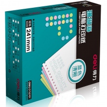 得力(deli)珊瑚海彩色电脑打印纸S241-4-1/2CS四联二等分80列(撕边 色序:白红蓝黄 1000页/箱)