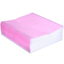 得力(deli)珊瑚海彩色电脑打印纸S241-2CS两层整张80列(撕边色序:白红 1000页/箱)