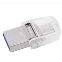 金士顿(Kingston)DTDUO3C 128GB U盘 USB3.1 和 Type-C 双接口 半透明车载U盘